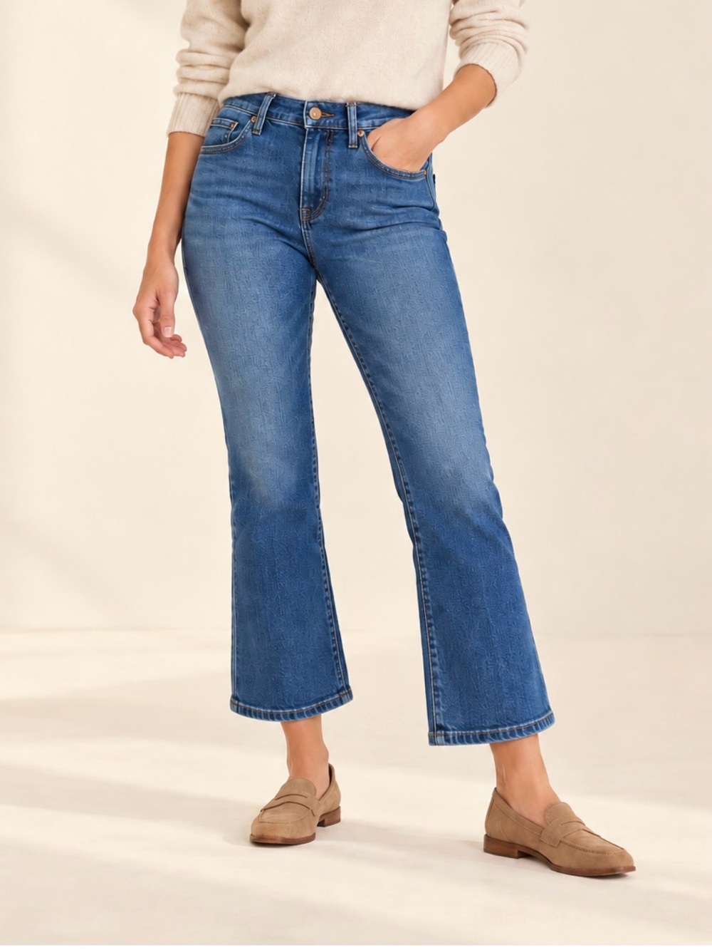 J.Crew Mid-Rise Flare Crop Jeans Size 29 Medium Blue
